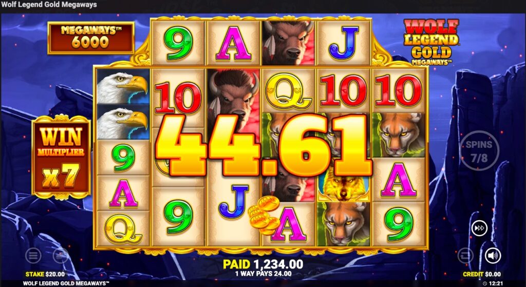Wolf Legend Gold Megaways winning spin