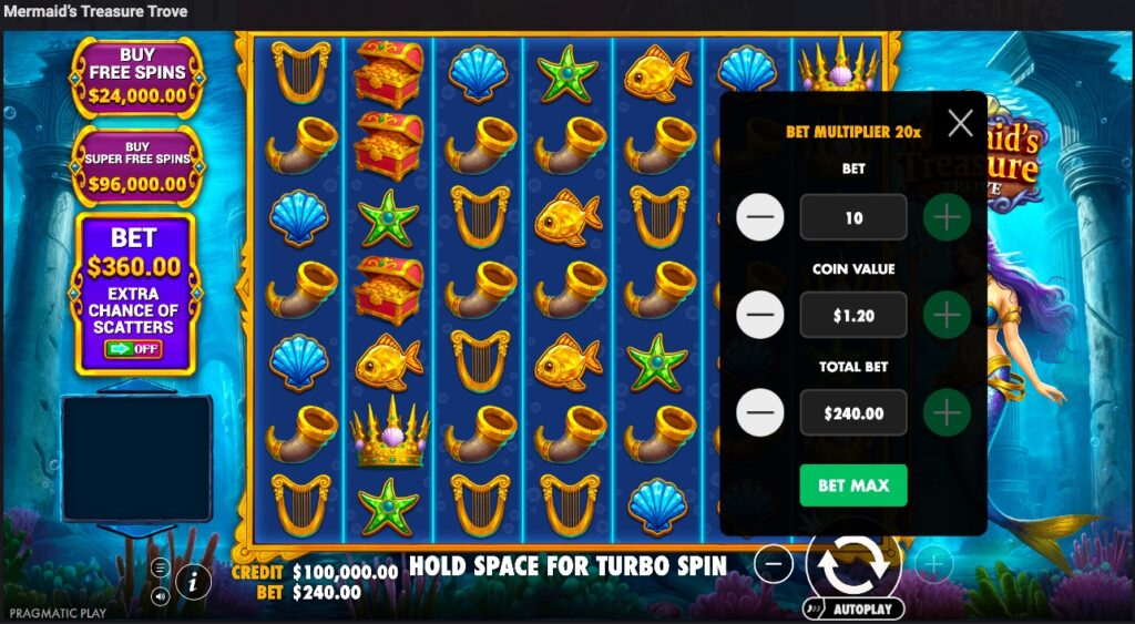 Mermaid’s Treasure Trove stake options