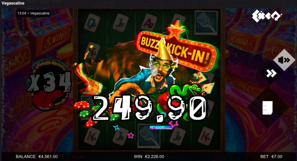 Vegascaline winning spin