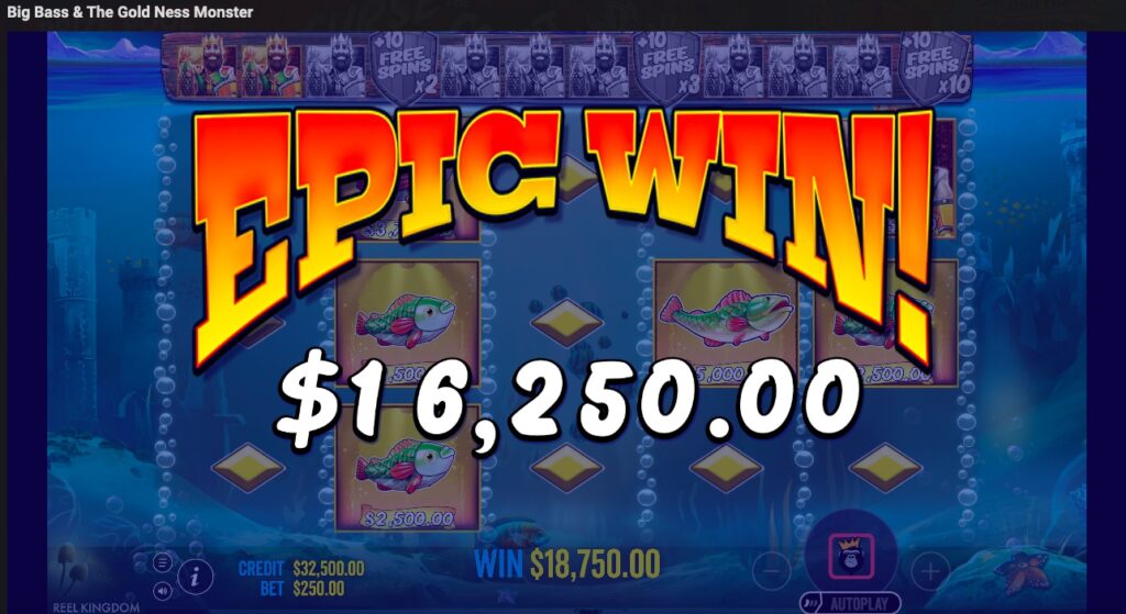 Big Bass & The Gold Ness Monster big win