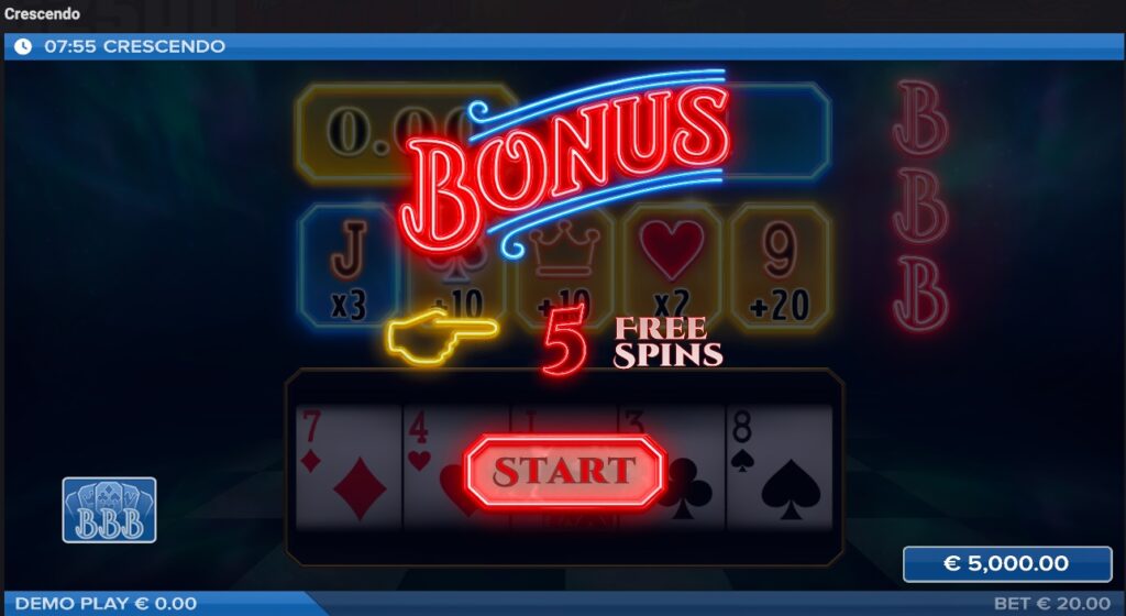 Crescendo winning free spins