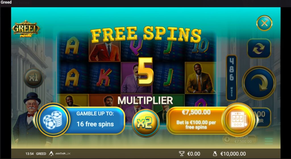 Greed Free Spins Purchased