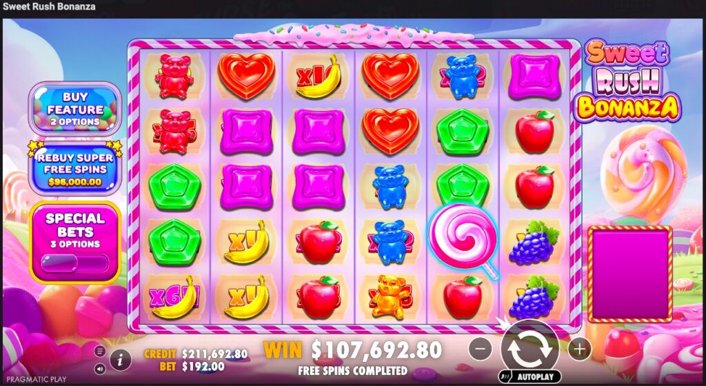 Sweet Rush Bonanza gameplay