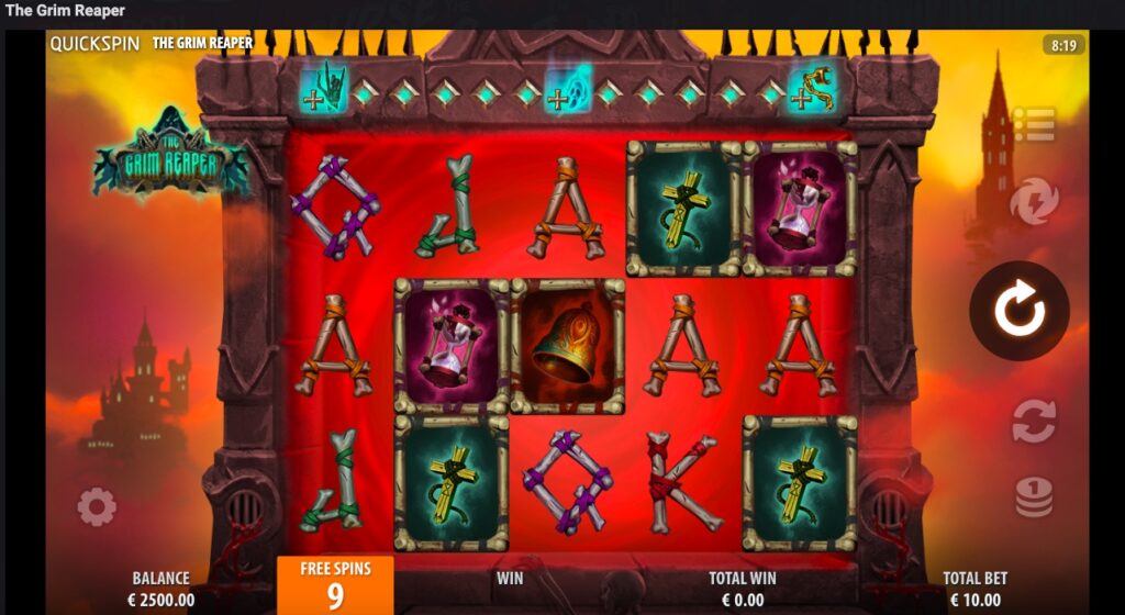The Grim Reaper free spins won