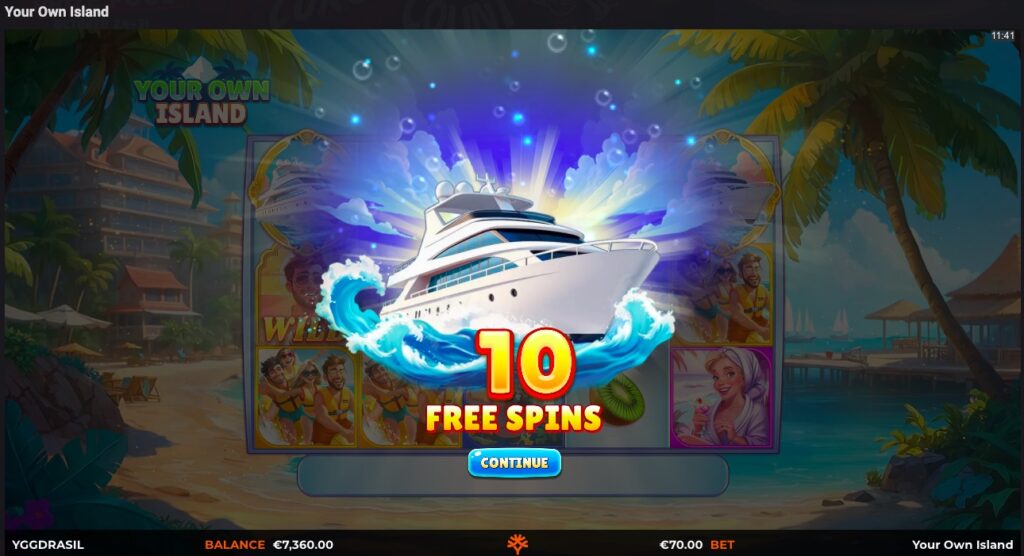 Your Own Island free spins won