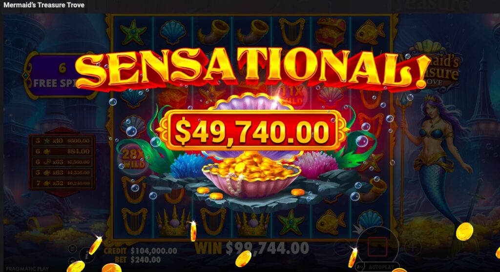 Mermaid’s Treasure Trove big winning spin