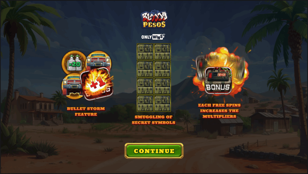 Bloody Pesos landing page