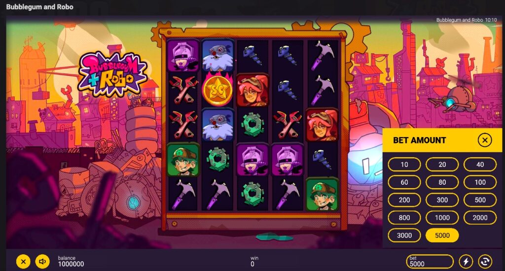 Bubblegum and Robo bet stake options