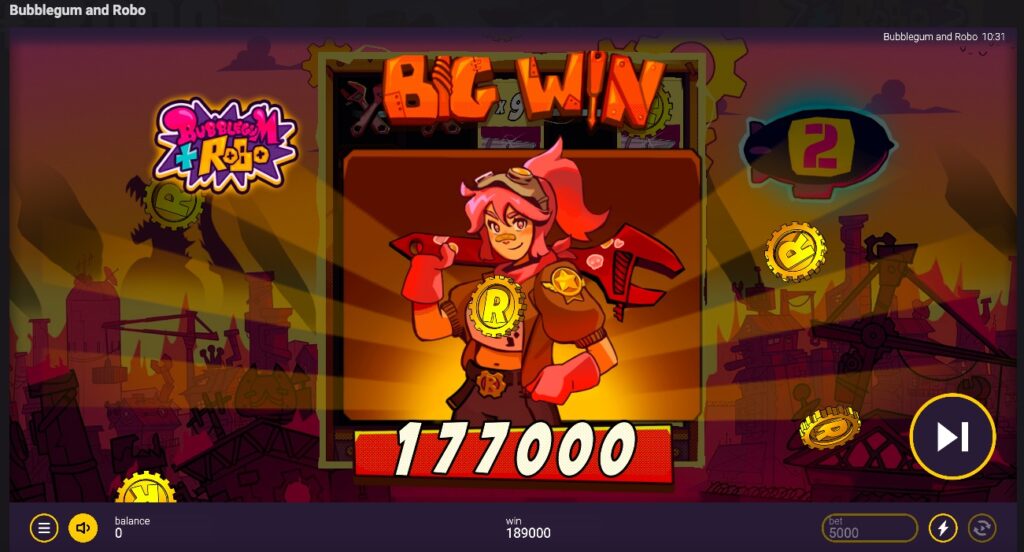 Bubblegum and Robo big winning spin