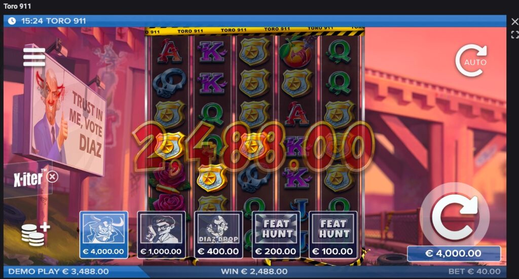 Toro 911 total winnings from buying feature