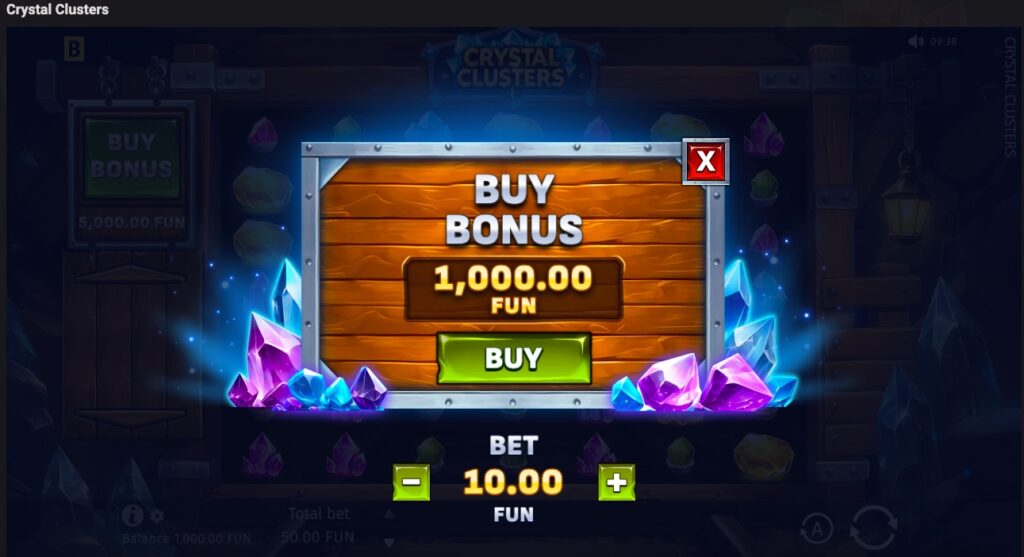 Crystal Clusters buy bonus purchase