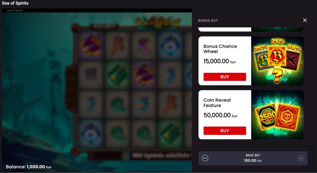 Sea of Spirits buy feature options