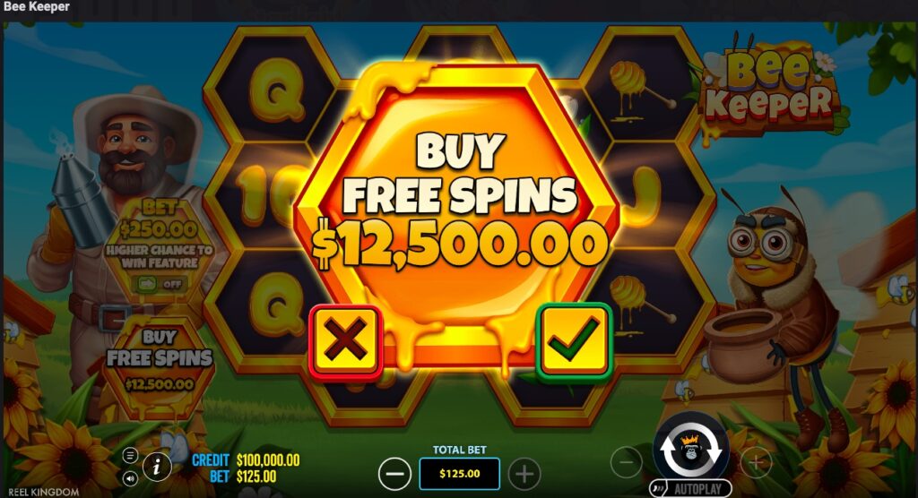 Bee Keeper free spins purchased