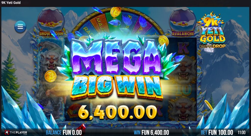 9K Yeti Gold big win off feature purchase
