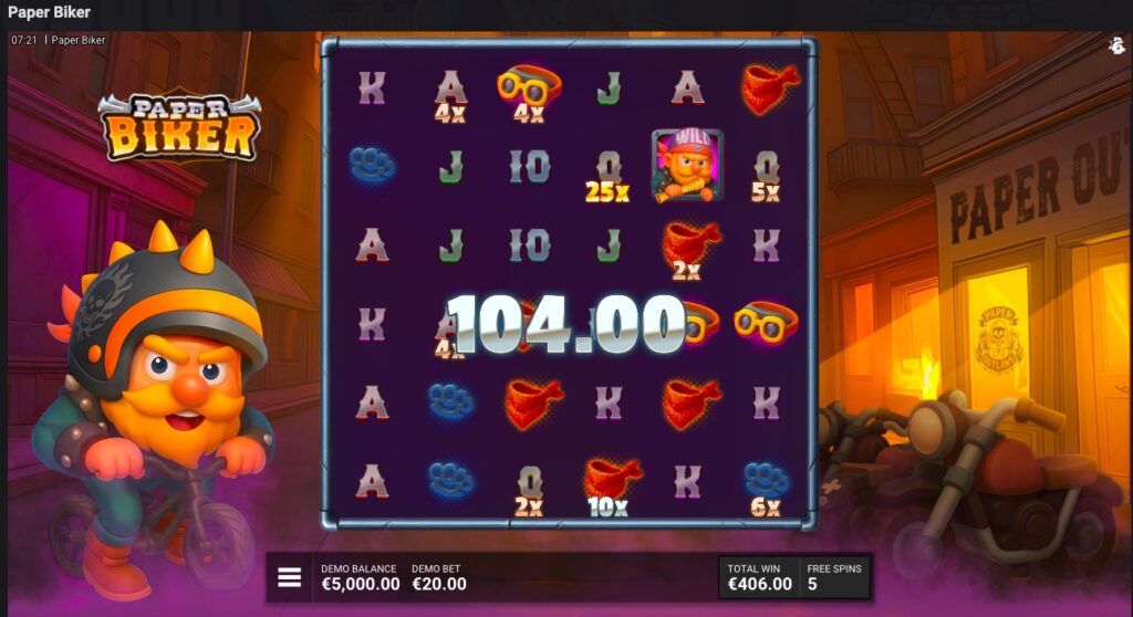 Paper Biker winning spin 