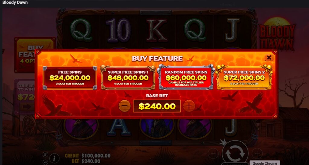 Bloody Dawn Buy Feature options 