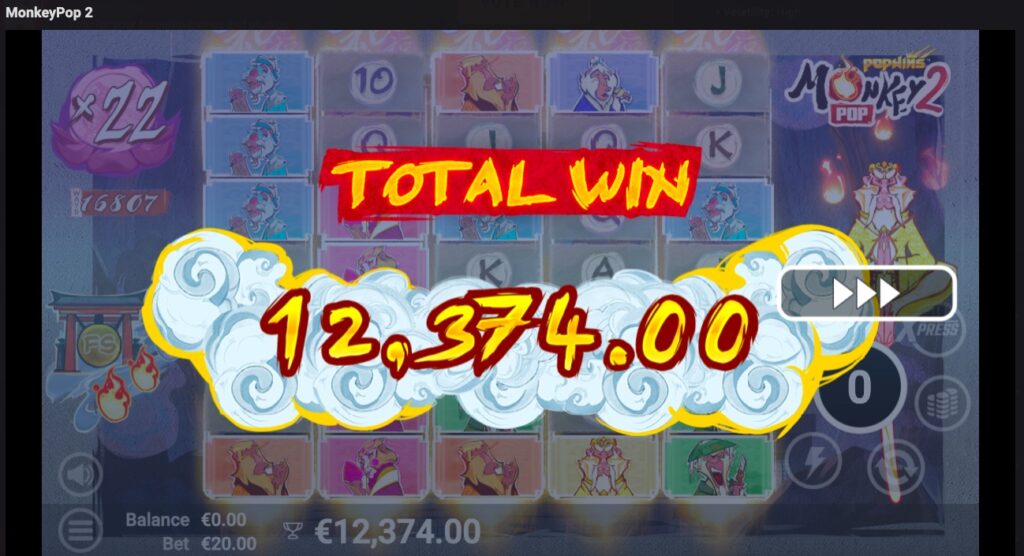 MonkeyPop 2 total winnings from feature purchased 