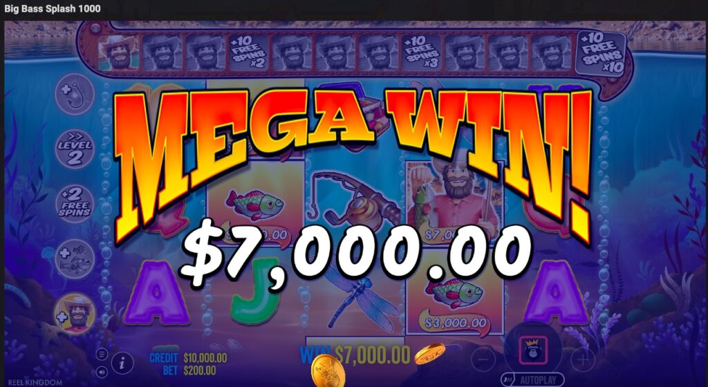 Big Bass Splash 1000 big win from free spin