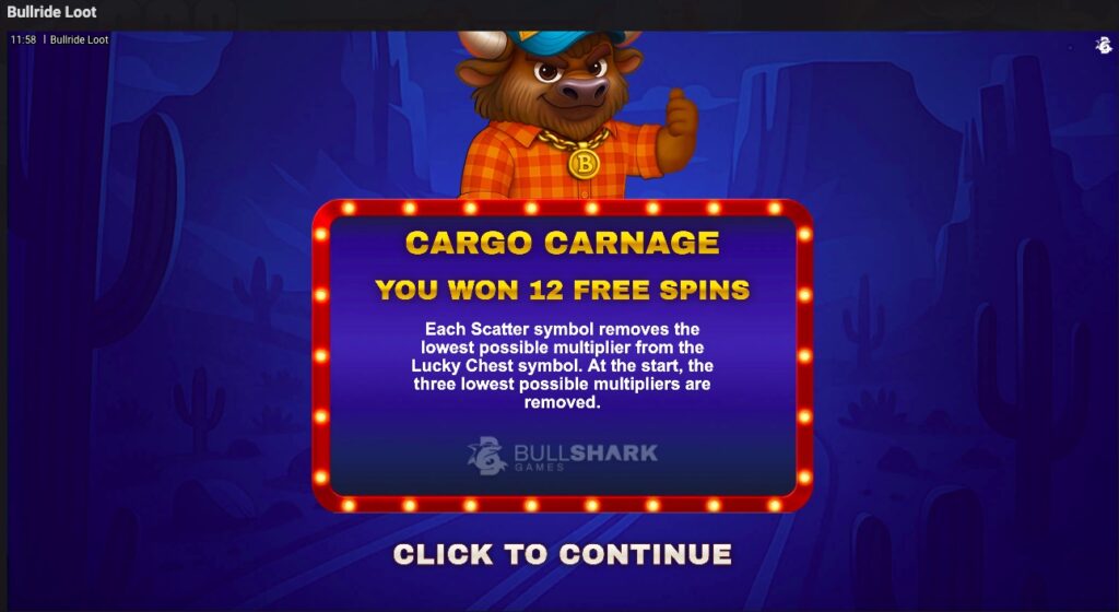 Bullride Loot free spins won